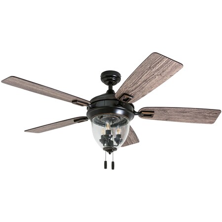 Honeywell Glencrest, 52 in. Indoor/Outdoor Ceiling Fan with Light, Bronze 50615-40